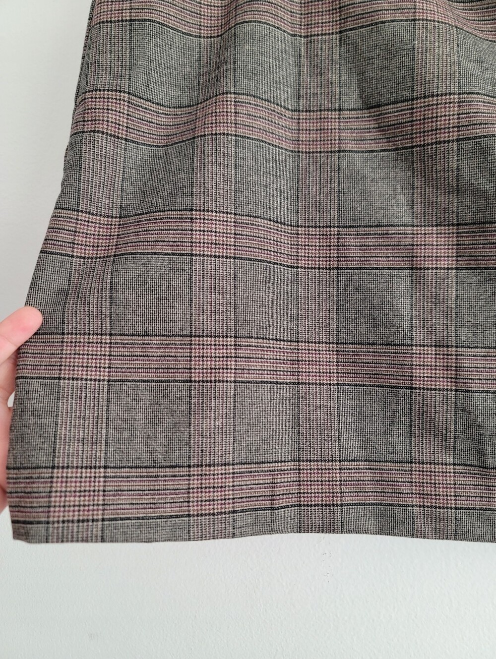 NEW Old Navy XXL Plaid Mini Skirt Collegiate Preppy High Waist Wrap Front Gray - Picture 4 of 8